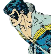 Dick Grayson aka Nightwing in his dicsowing costume